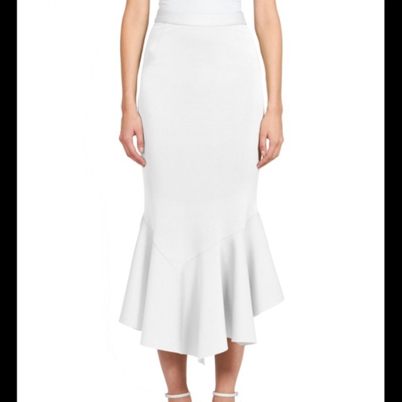 Givenchy Dresses & Skirts - Givenchy Ruffle Midi Skirt in White, Sz. 36